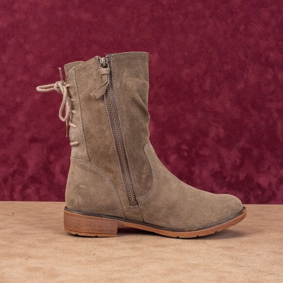 Sofft Wmn Sharnell Low Distress Beige Suede Waterproof Back Lace-up Boots 6.5 - Picture 8 of 8